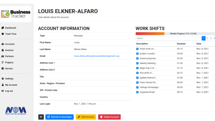 Business Tracker
